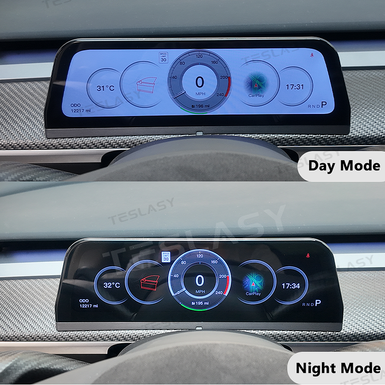 Teslasy Model 3Y/ Model 3 Highland 9.6-inch CarPlay Instrument Cluster Head-up Touch Display