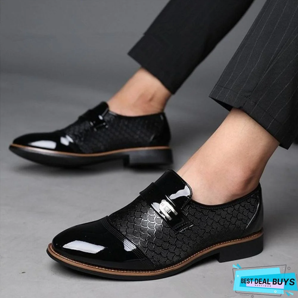 Men Wedding Shoes Patent Leather Oxford Shoes