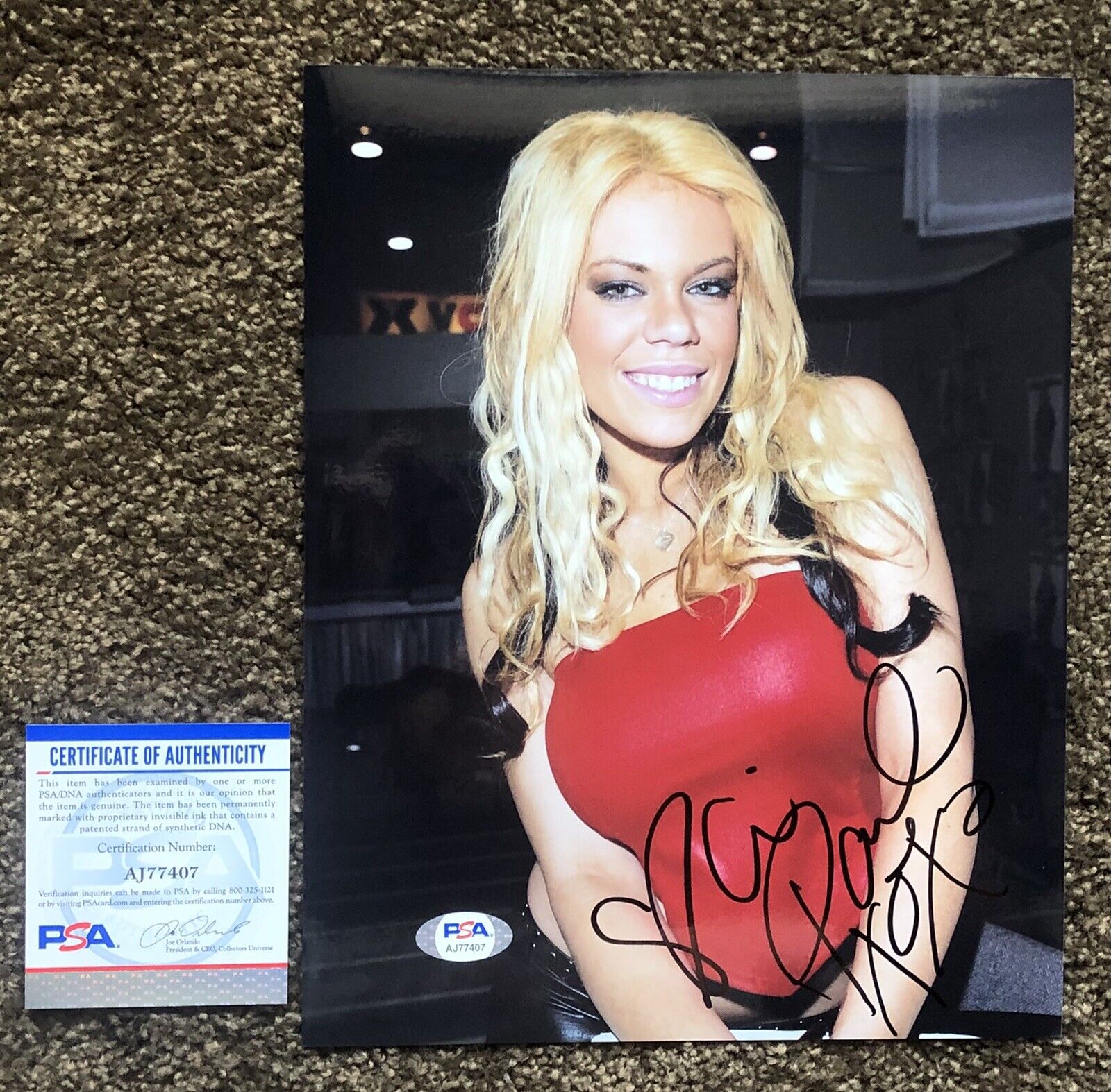 Gia Paloma Signed 8x10 Photo Poster painting ADULT STAR AUTOGRAPH Naughty America PSA Rare