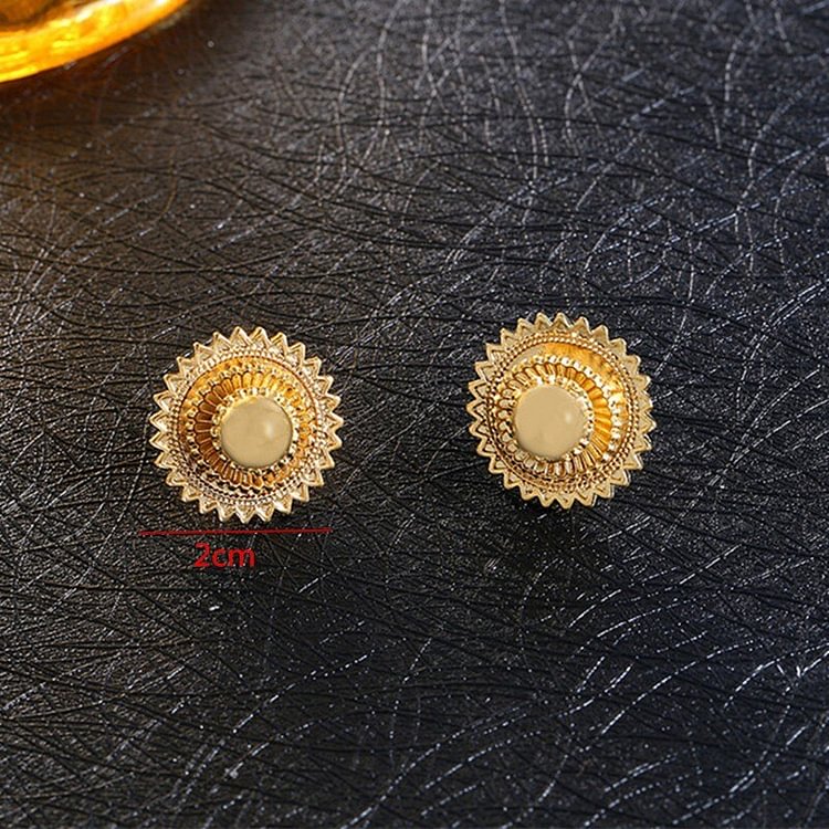 2pairs gold color Earrings Ball Women Girl Jewelry