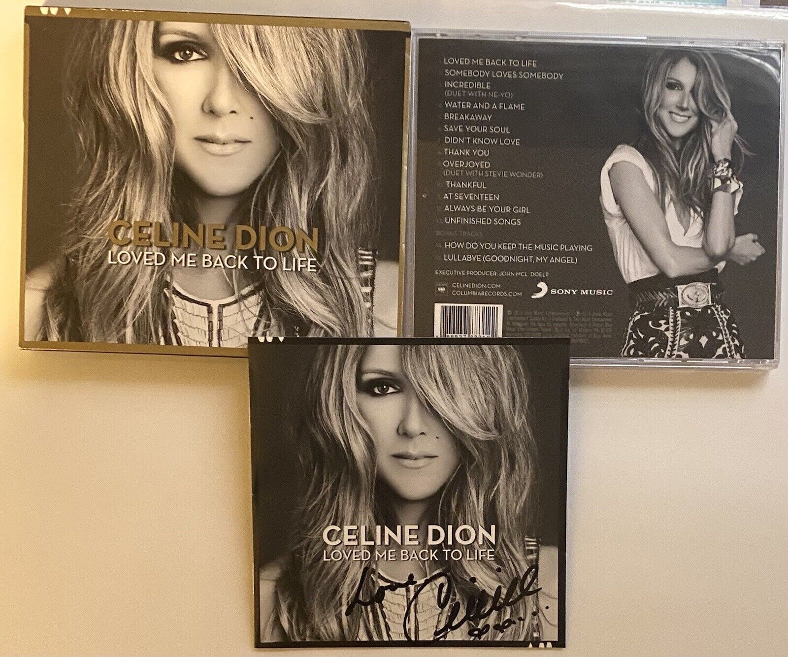 Celine Dion signed Twice Autographed cd Deluxe Edition loved me back to life