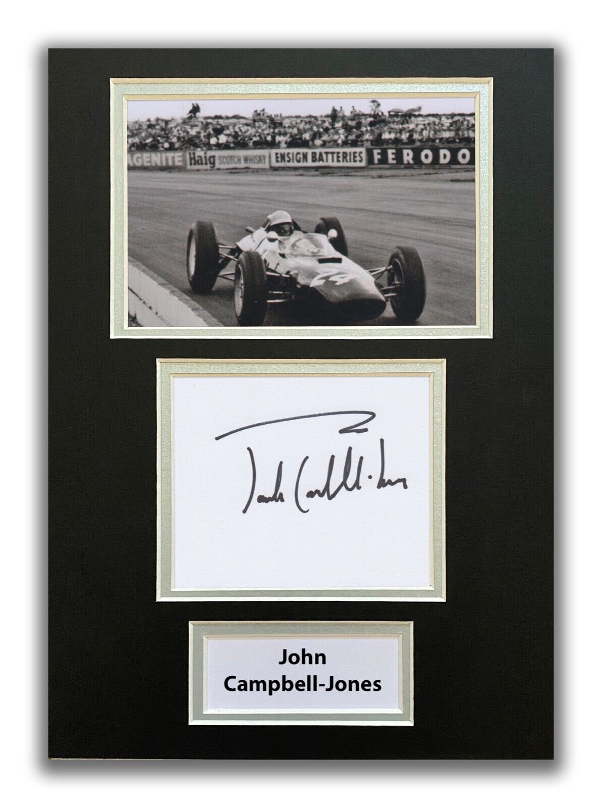 JOHN CAMPBELL-JONES HAND SIGNED A4 MOUNTED Photo Poster painting DISPLAY - FORMULA 1 - AUTOGRAPH