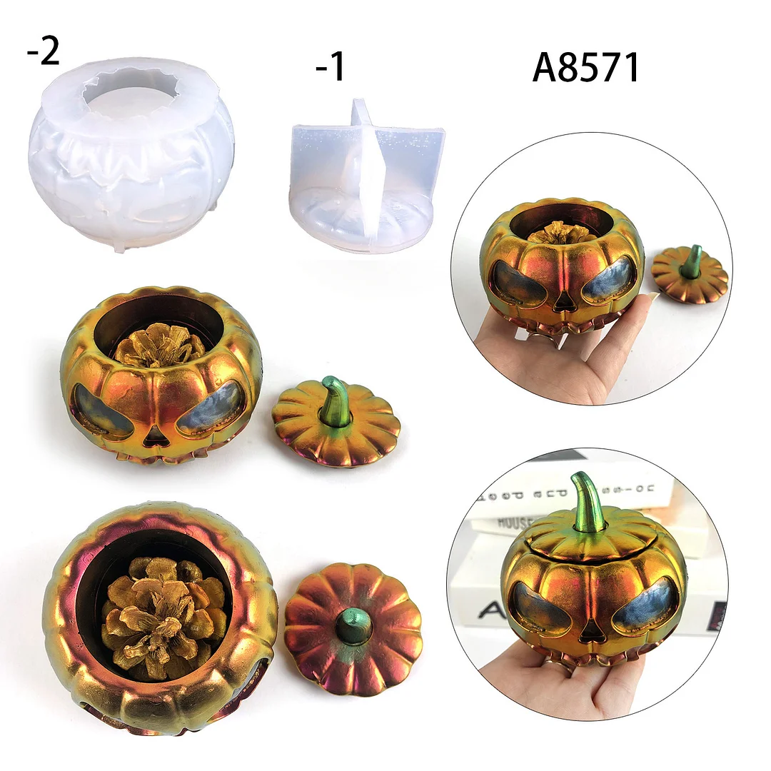 3D Pumpkin Jar Storage Box Silicone Mold
