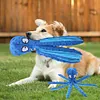 2Pcs Octopus Dog Toy No Stuffing Squeaky Plush Puzzle Toy Interactive Chew Toy