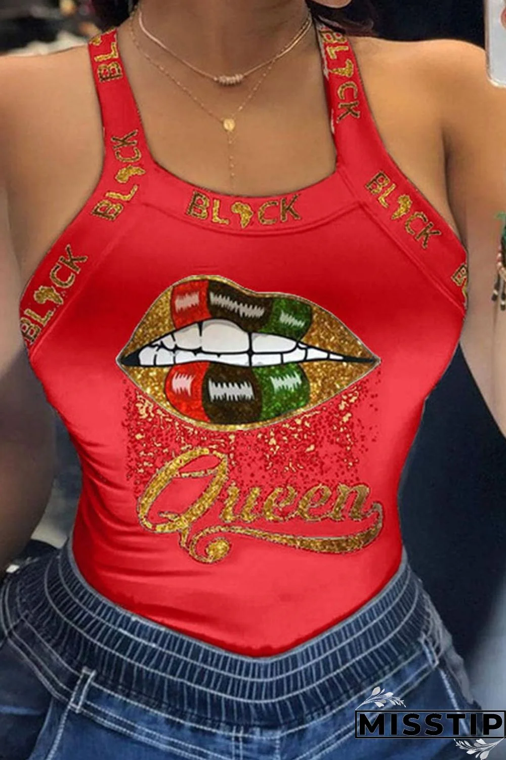 Cream White Casual Street Print Patchwork U Neck Tops