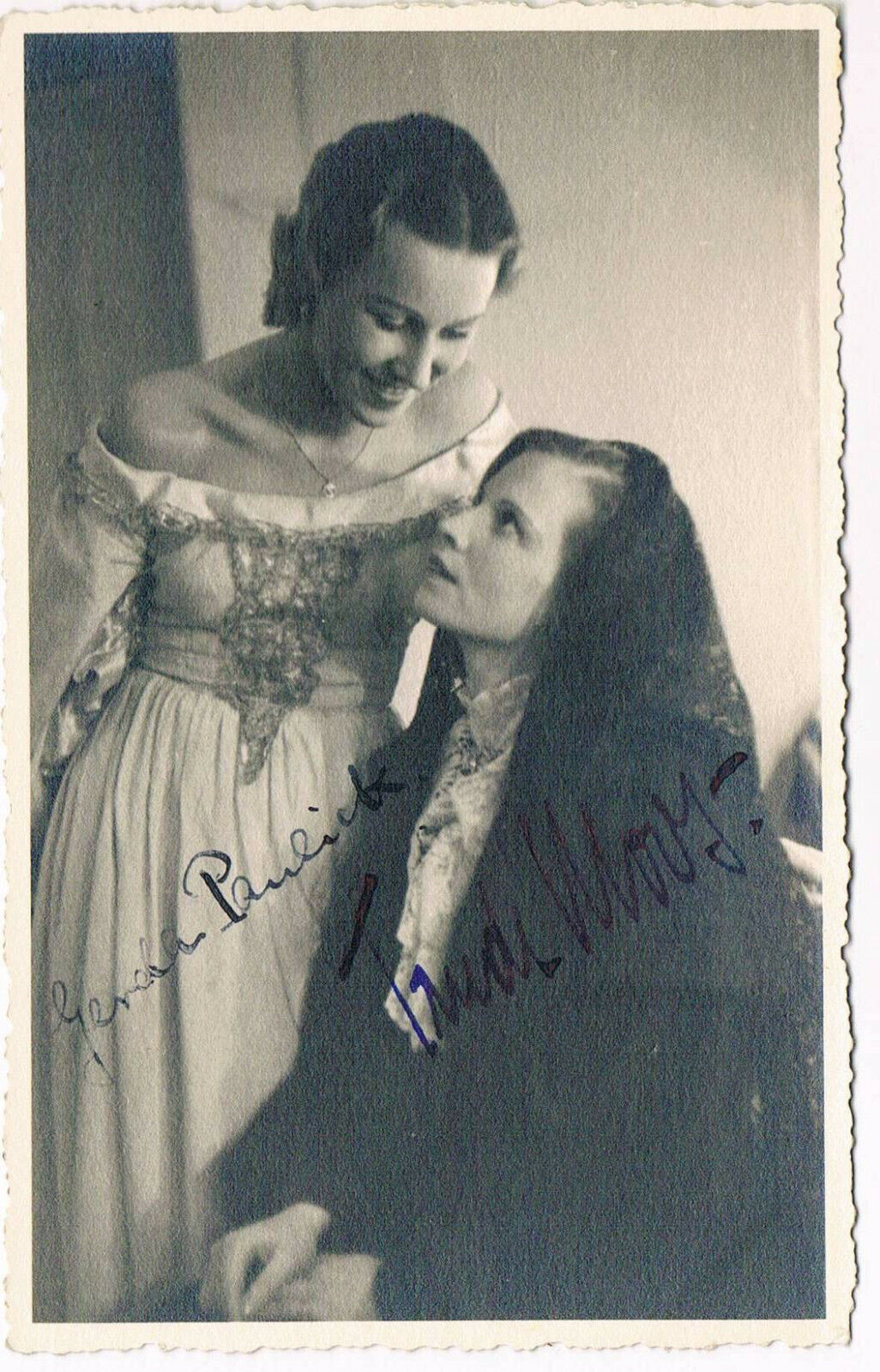Trude Moos & Gerda Paulick autograph signed postcard Photo Poster painting 3.5x5.5 German actres