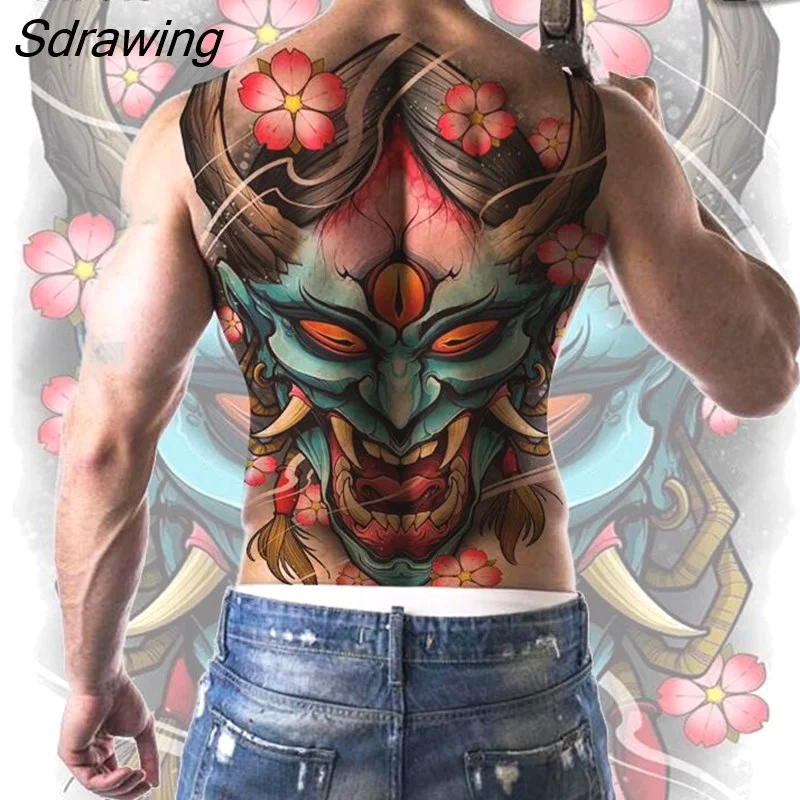 Sdrawing temporary tatoo for men tattoo body art full back sexy tattoo sticker lion king tiger dragon tattoo designs waterproof new