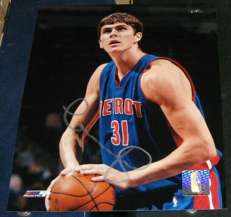 Darko Milicic Detroit Pistons SIGNED AUTOGRAPHED Photo Poster painting FILE 8x10 COA Basketball