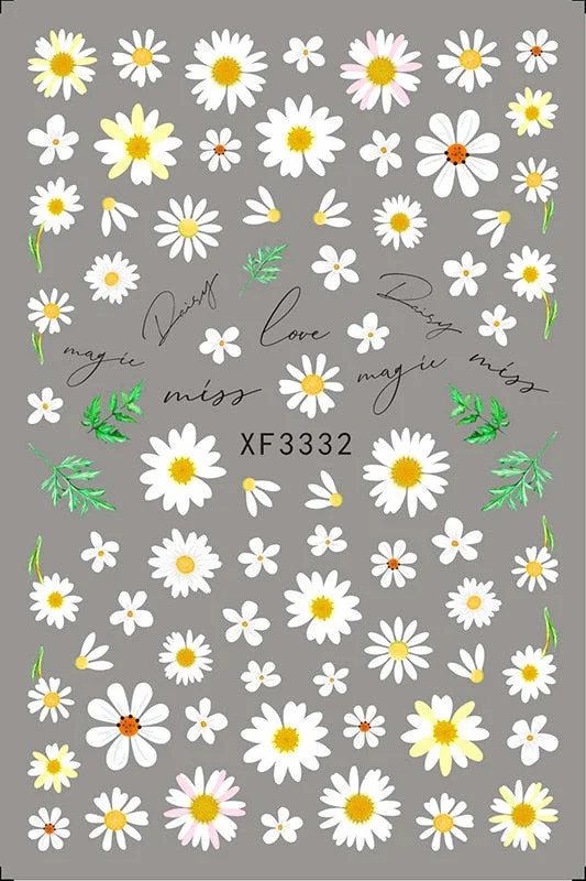 Black Rose Flower Heart 3D Nail Sticker Self-Adhesive Slider Art Decorations Valentine's Day Decals Manicure Accessories-Nail Inspo