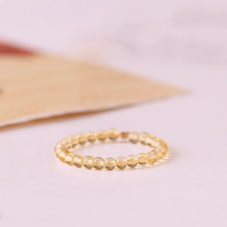 Olivenorma "Rich" Extra Fine 2mm Small Citrine Bead Ring