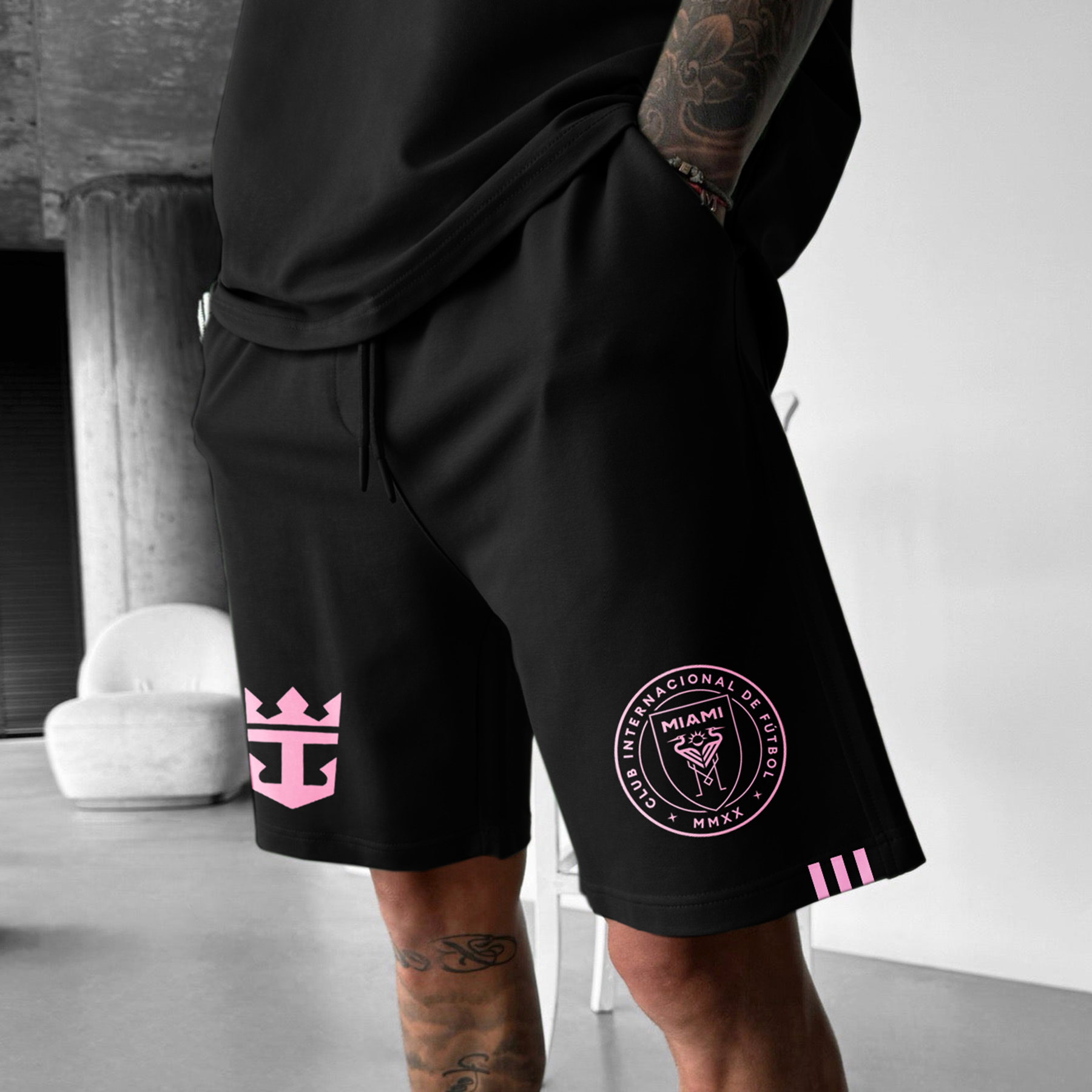  Stylish Black Shorts with Pink Accents for Modern Fashionistas