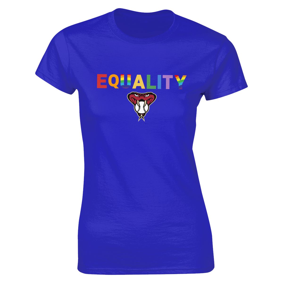 Arizona Diamondbacks Rainbow Equality Pride Women's Soft Cotton T-Shirt