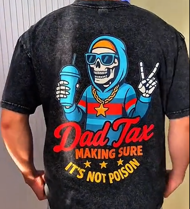 Loveyoufancy Funny Dad Tax Comfort Color Tee, Dad Jokes Tee