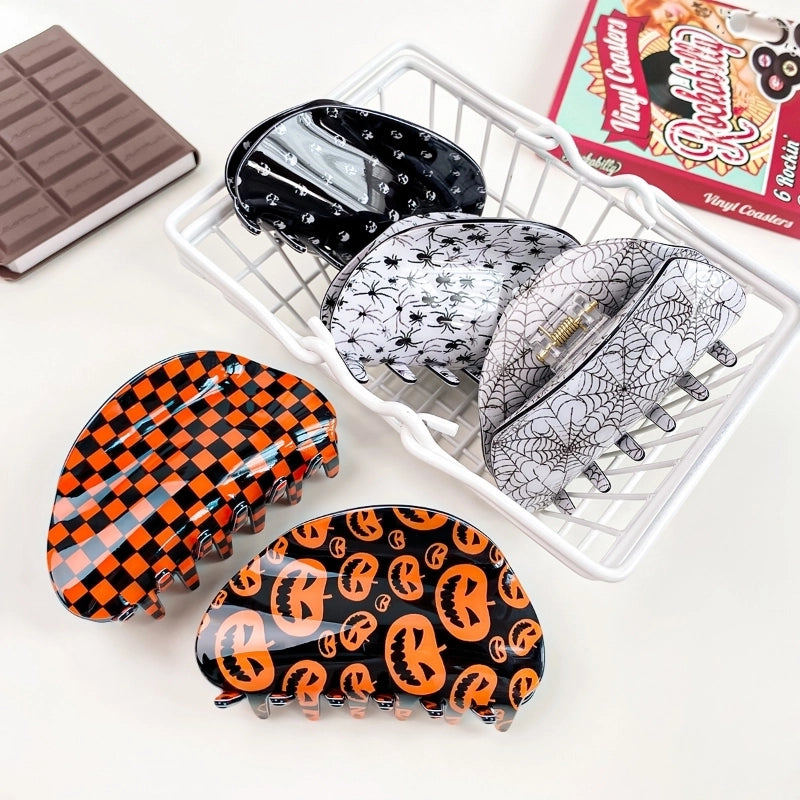 Halloween Minimalist Classic Style Women’s Pumpkin Spider PVC Hair Claws