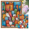 (Multi-Style) Colorful Van Gogh Cat-11CT Stamped Cross Stitch 40*55cm/15.75*21.65in