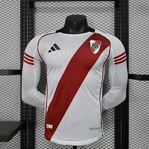 2025/2026 Long Sleeve Player Version River Plate Home Football Jersey 1:1 Thai Quality