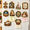 10PCS DIY Pearl Diamond Painting Christmas Fridge Magnets, Sparkling Rhinestone Refrigerator Magnet Craft Kit for Home Decor & Gifts