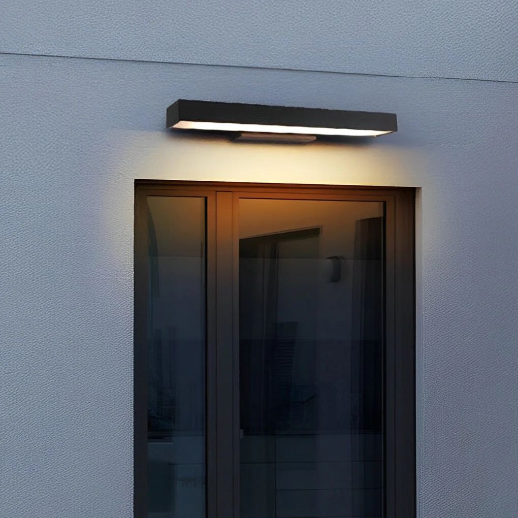  BLACKDREAMLIGHT Rectangular Minimalism Waterproof Motion Sensor Black Modern Wall Lamp
