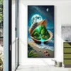 Diamond Painting-DIY Full Round Drill Shells Forest Under Moon(70*40 CM)