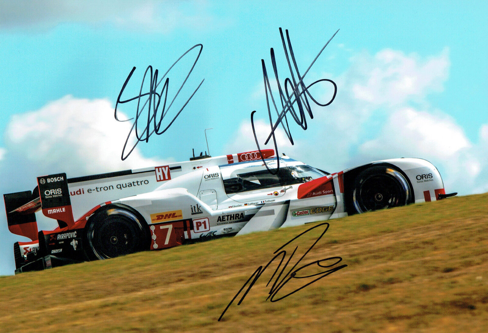 AUDI WEC Team 2016 Signed Photo Poster painting D Autograph AFTAL COA LOTTERER FASSLER TRELUYER