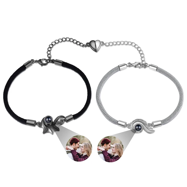 Personalized Magnetic Projection Bracelet Custom Photo Couple Bracelet Creative Gift for Her