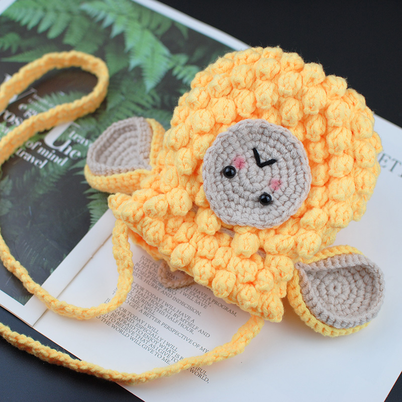 Handcrafted Crochet DIY Kit - Sheep Crossbody Bag Yarn Set 