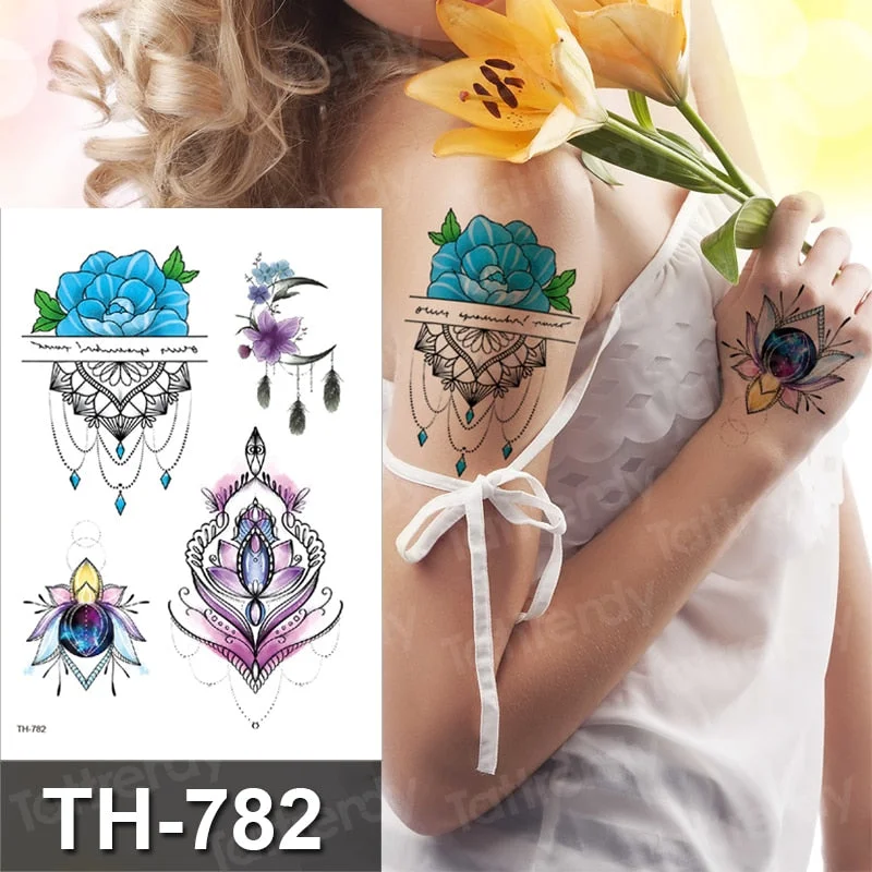 sexy temporary tattoo flower swallow fish tattoo watercolor stretch flower tattoo designs animals waterproof tatoo fake body art
