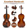1/32 Wooden Mini Violin with Case, Bow, Bridge, Spare Strings, Shoulder Rest, Rosin and Clip-On Tuners