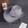 Men's Sun Protection Hat Western Cowboy Straw Hat Summer Travel Jazz Hat