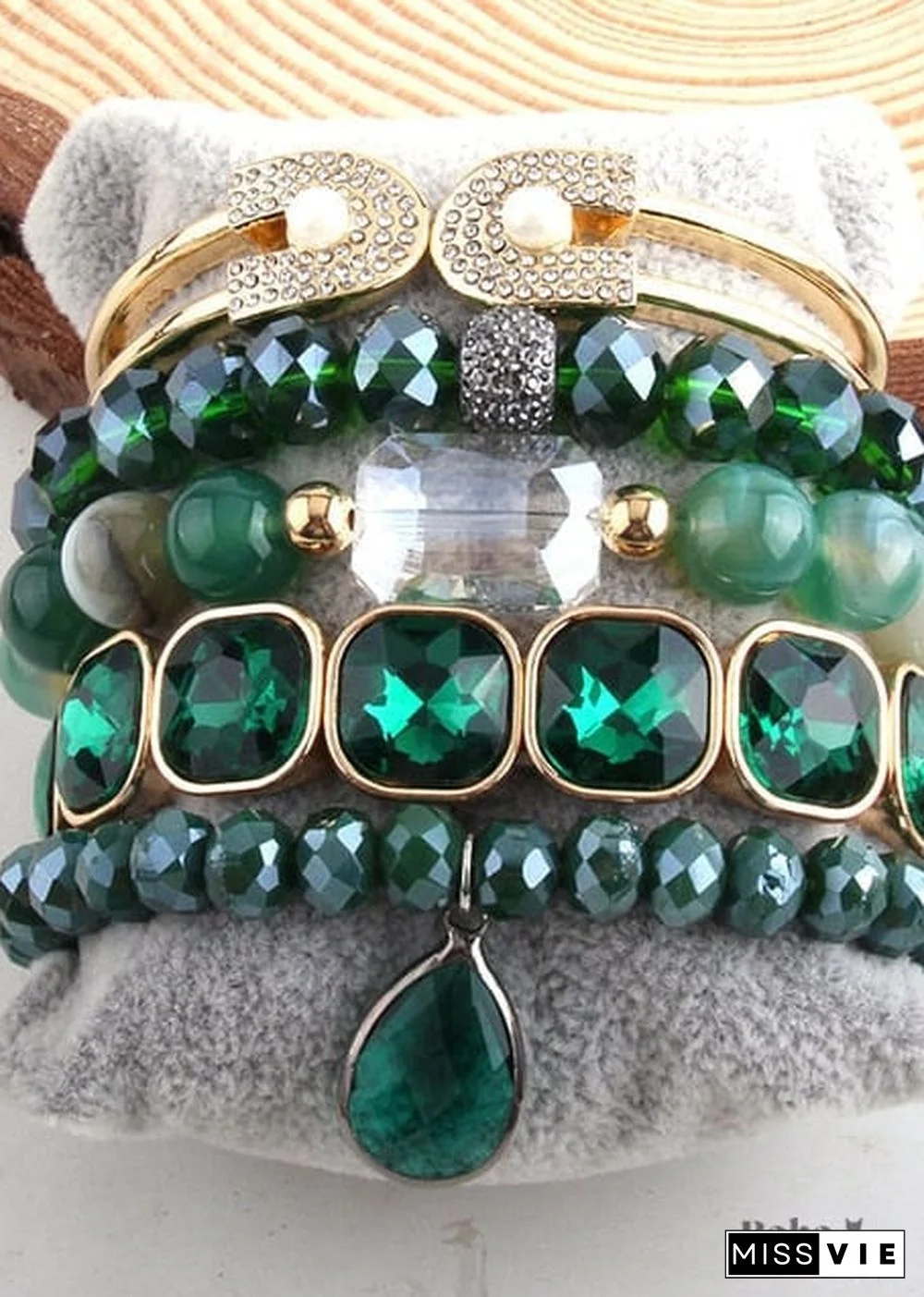 Boho Bracelet, RH Bracelet Set, Cubic Zircon Ball, Natural Stones Ball in Black and White