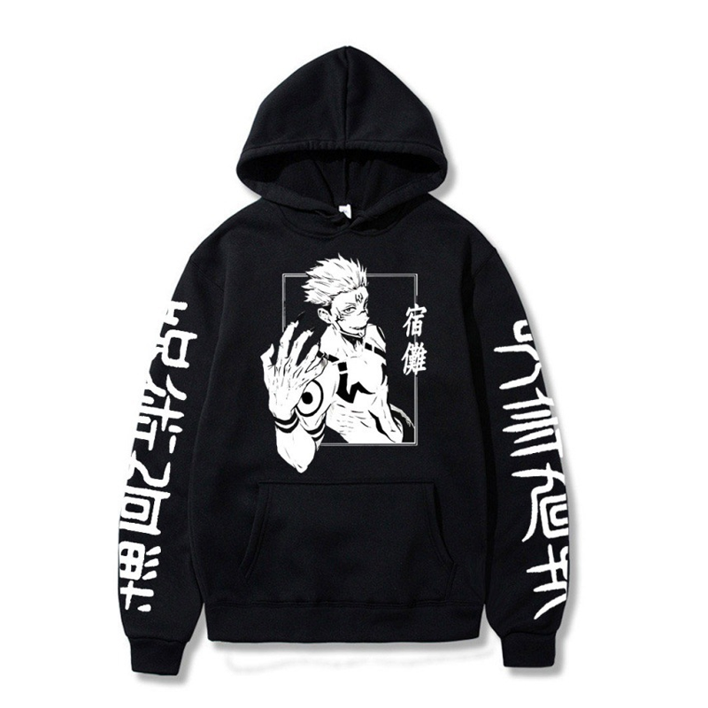 Jujutsu Kaisen Sukuna Printed Washed Men's Hoodie