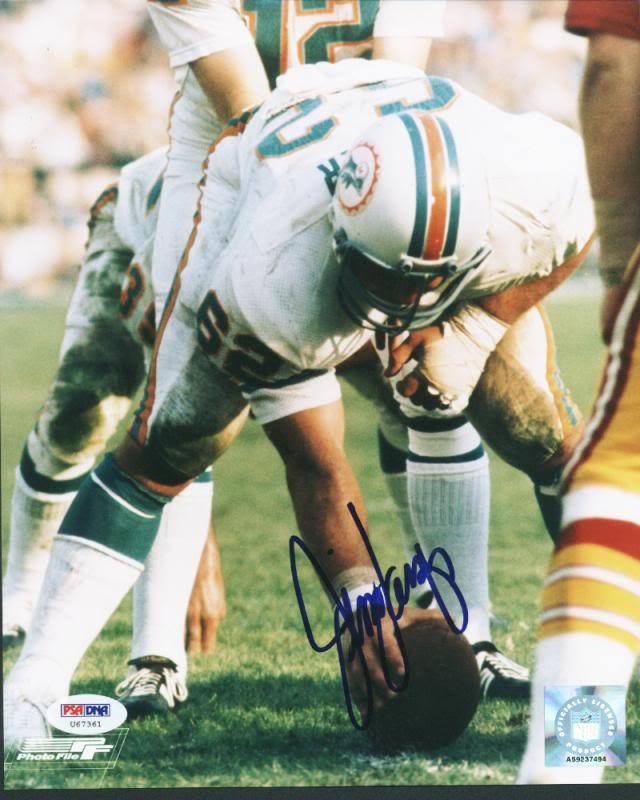 Dolphins Jim Langer Signed Authentic 8X10 Photo Poster painting Autographed PSA/DNA #U67361