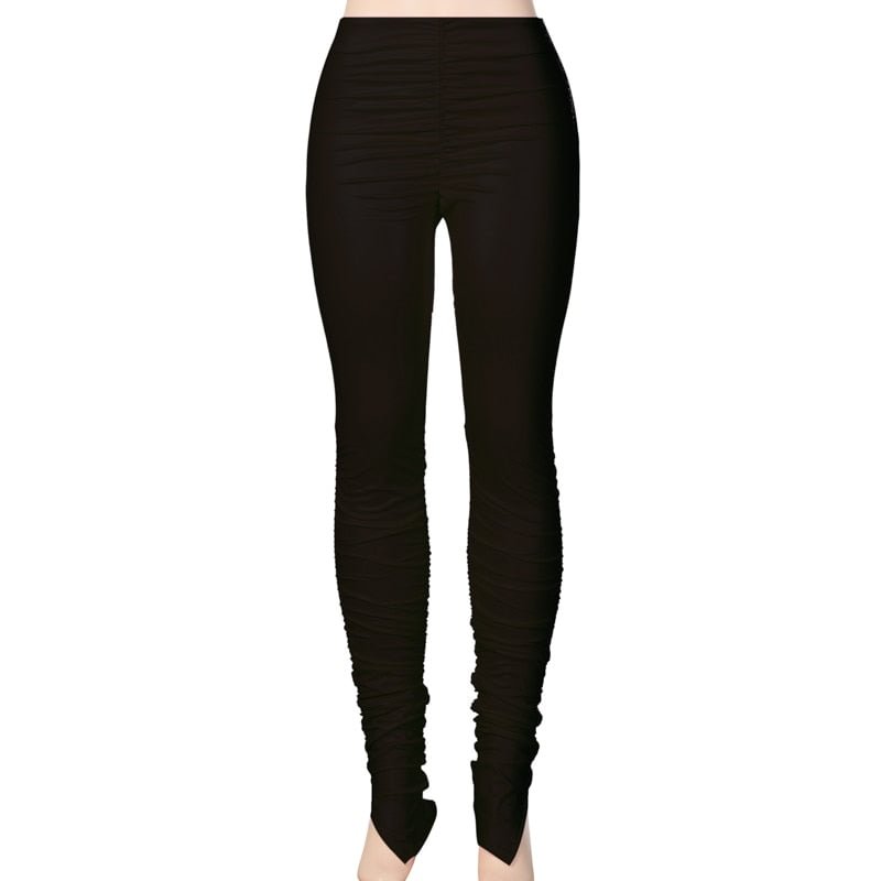 Dulzura Pu Women Stacked Leather Pants Slit Ruched High Waist Bodycon Sexy Streetwear 2020 Autumn Winter Club Trousers Solid