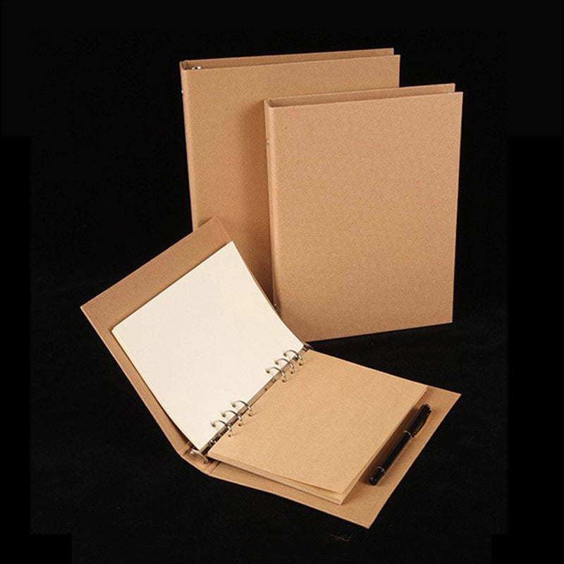 Retro Kraft Paper A4 Shell Custom Loose-leaf Book Sub-data Book Photo Album Binder Notebook Cover LOGO