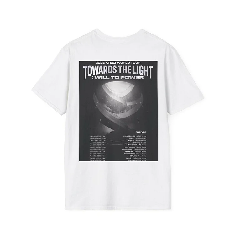 Ateez 2025 Europe Tour Dates Concert T-Shirt