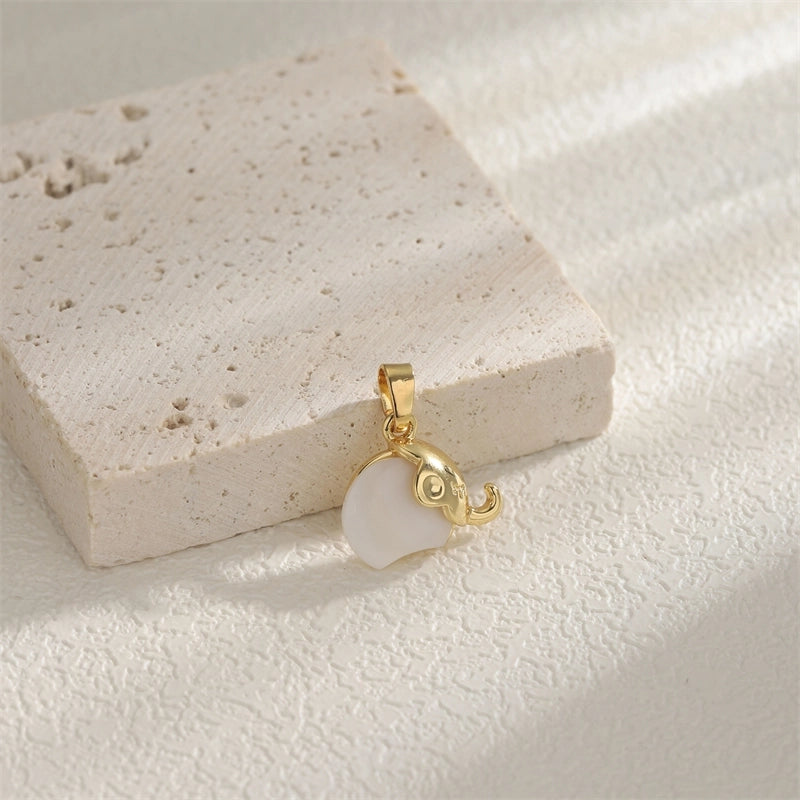 1 PCS/Package Hole 10mm+ Copper Zircon 18K Gold Plated Heart Shape Flower Pendant