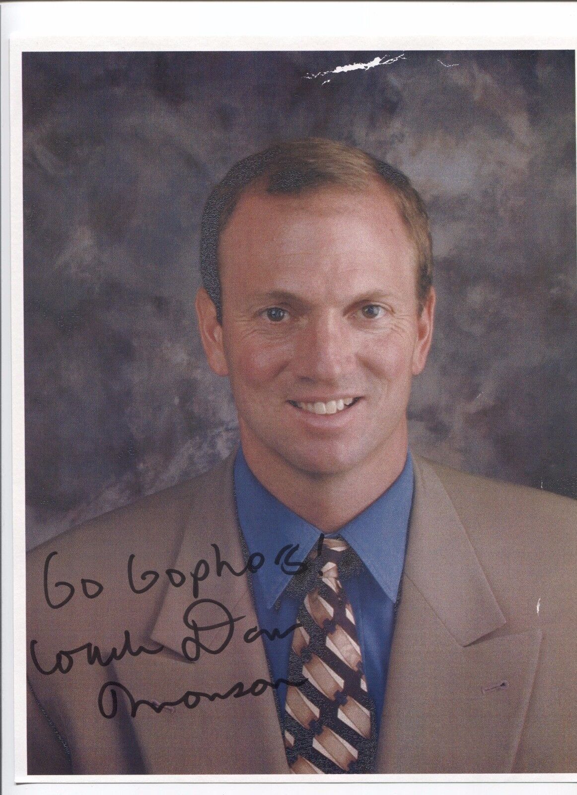 Dan Monson Signed 8.5x11 Photo Poster painting College NCAA Basketball Coach Gonzaga Autographed