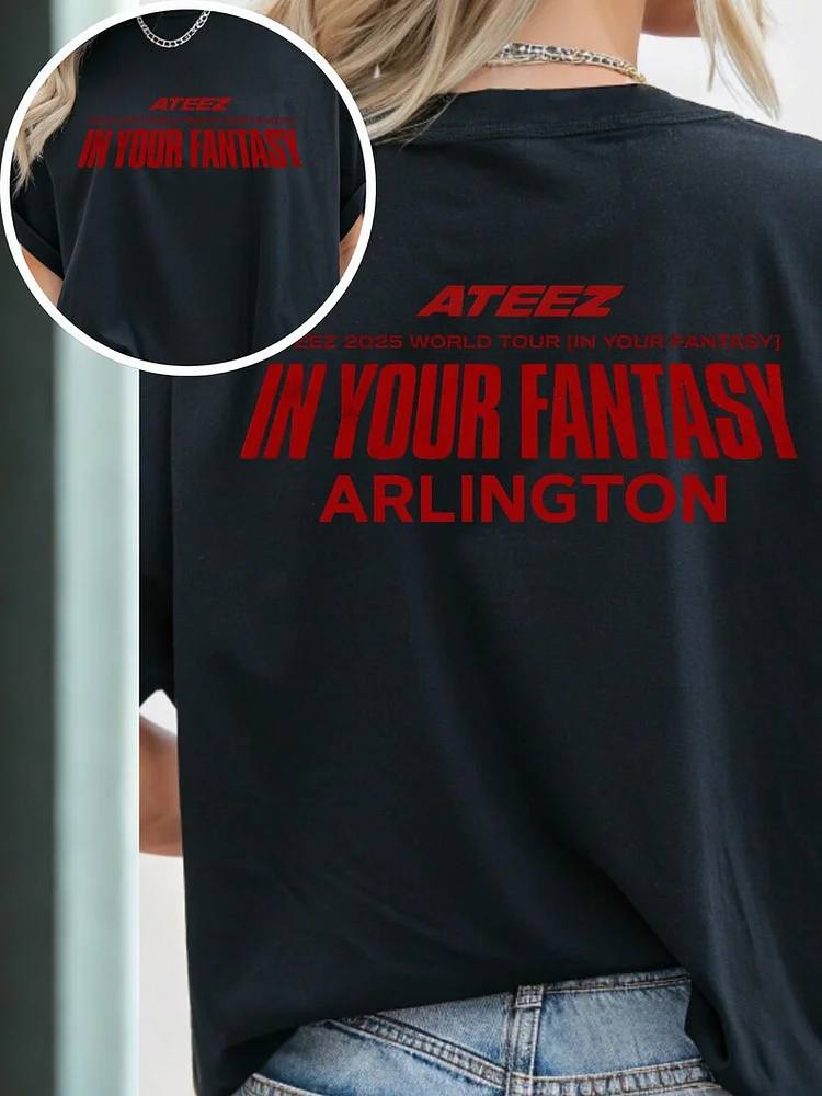 Ateez 2025 World Tour 'In Your Fantasy' Arlington City T-Shirt officialateezshop