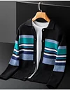 New Striped Lapel Cardigan