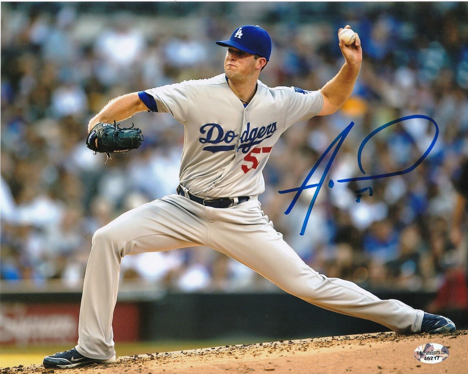 ALEX WOOD LOS ANGELES DODGERS ACTION SIGNED 8x10