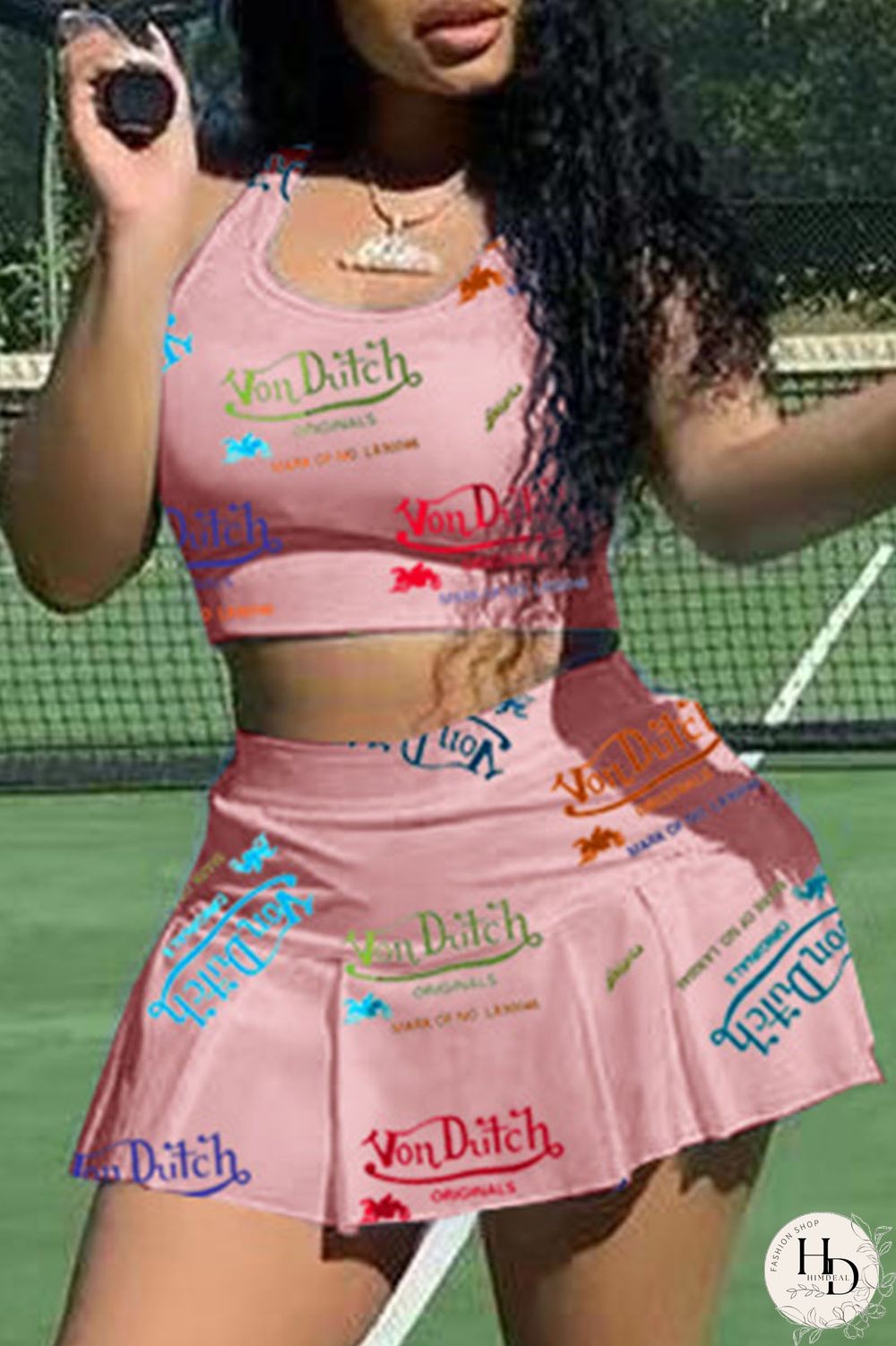 White Casual Letter Print Patchwork U Neck Sleeveless Two Pieces