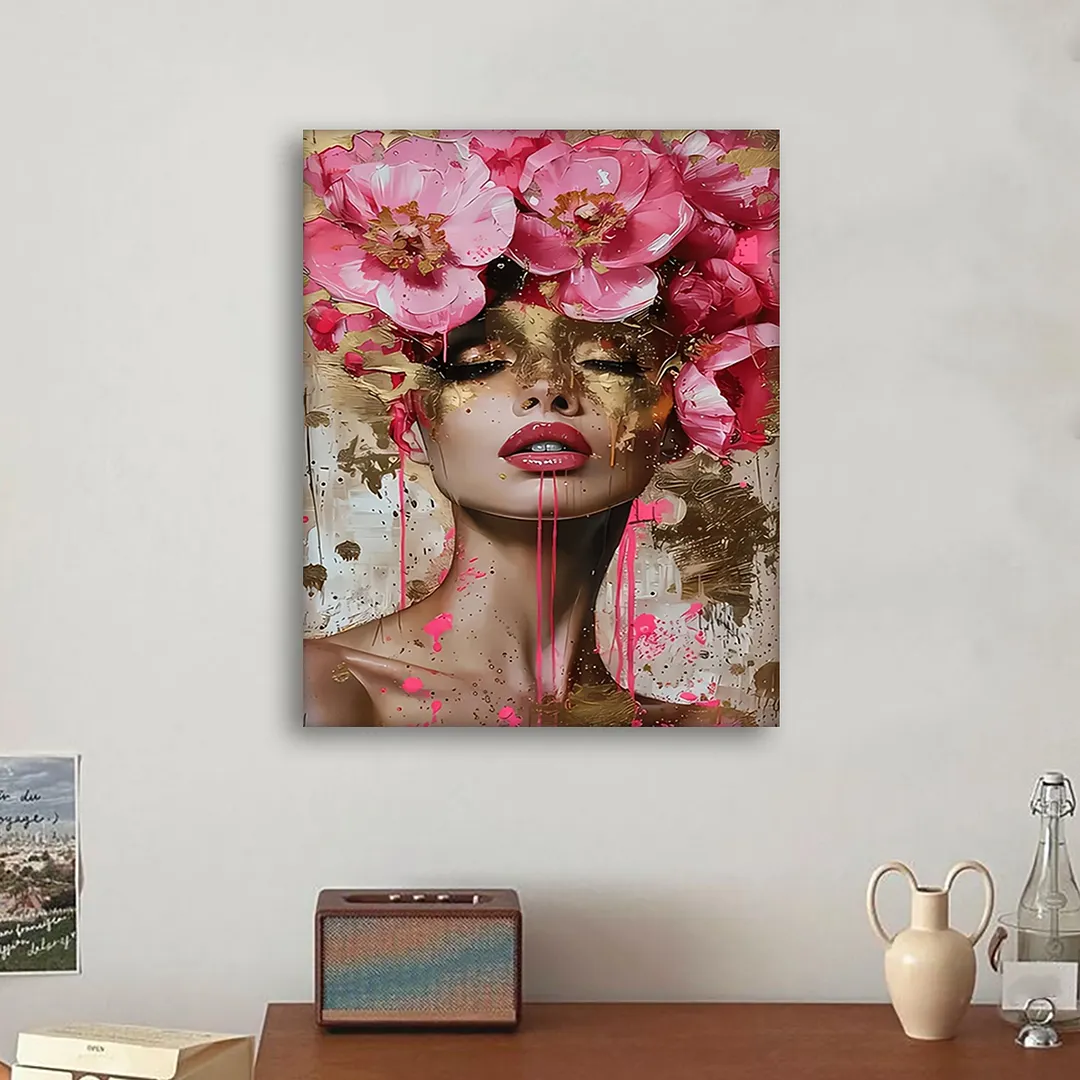 Elegant Woman DIY Paint By Numbers Kit on Canvas 40x50cm Without Frame Paint by Numbers Kits Drawing Paintwork for Beginners Adults Gift Home Wall Decor