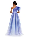 Glitter Ombre Ruffled One Shoulder Ballgown