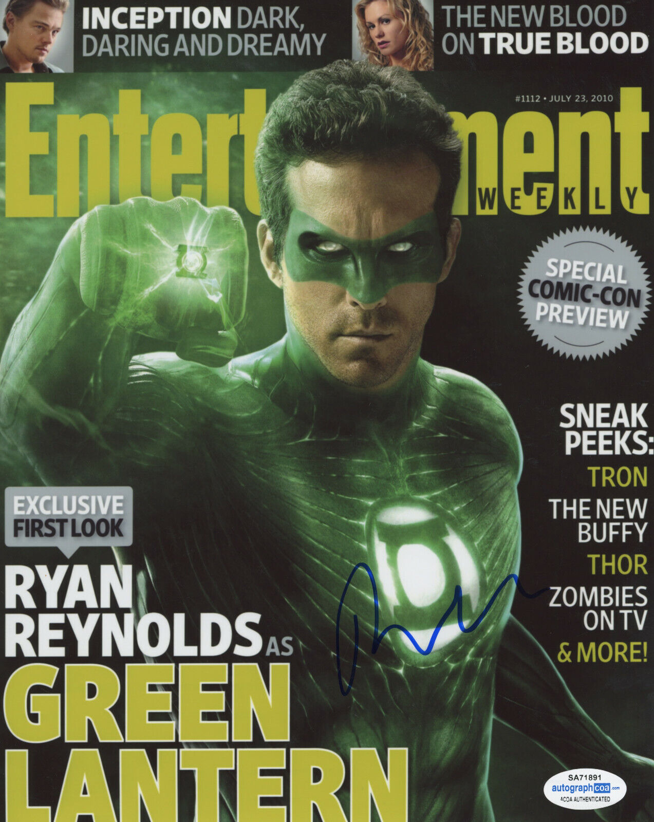 *WOW* RYAN REYNOLDS SIGNED GREEN LANTERN