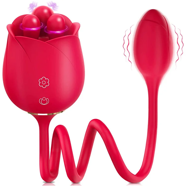 S475-3 Three Pistils Rose Toy With Vibrating Bud