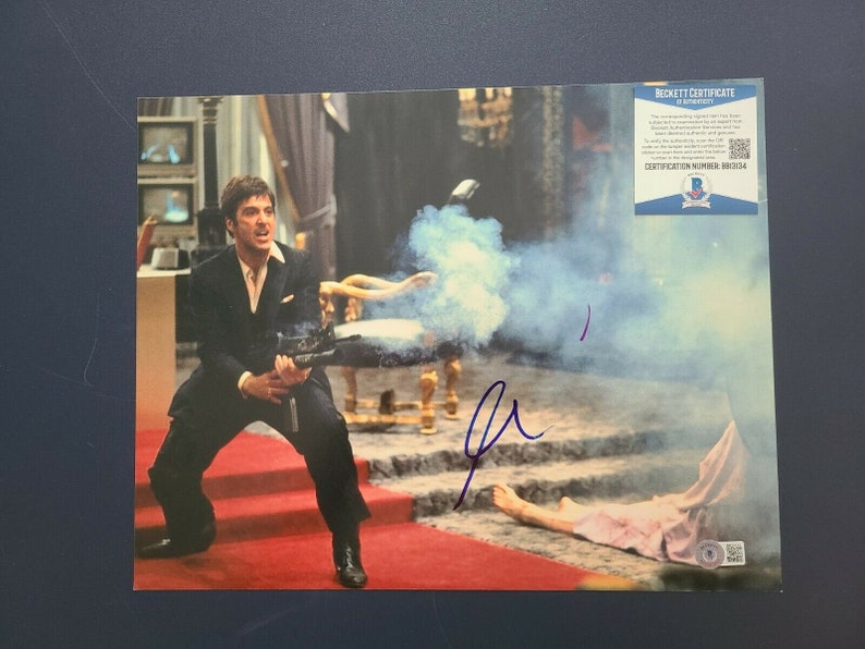 Al pacino signed 11x14 scarface tony montana Photo Poster painting beckett bas