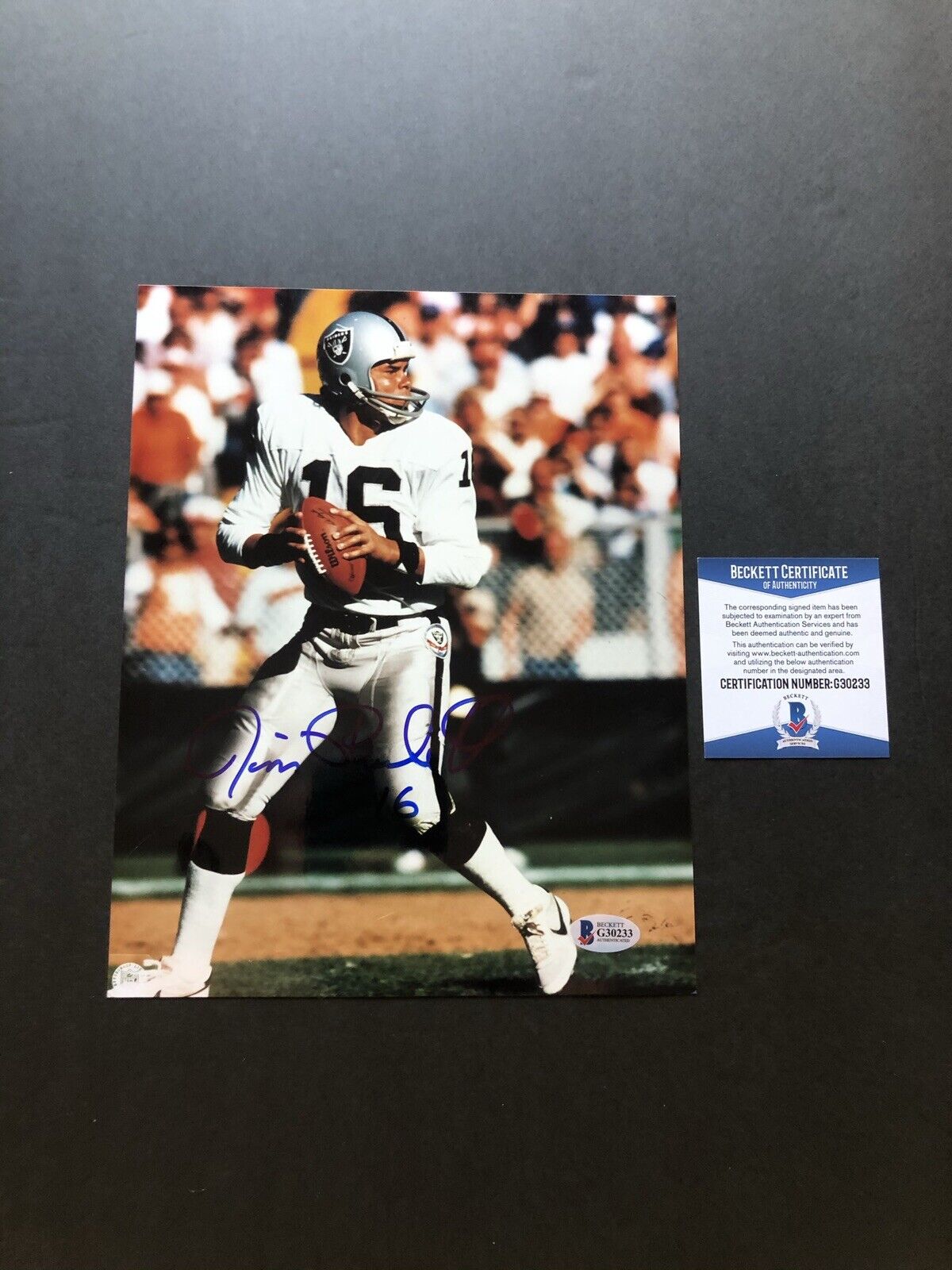 Jim Plunkett Hot! signed autographed Oakland Raiders 8x10 Photo Poster painting Beckett BAS coa