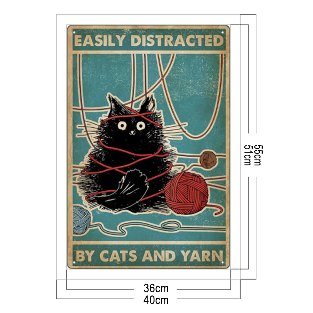 11CT Full Stamped Cross Stitch - Cat(Canvas|40*55CM)