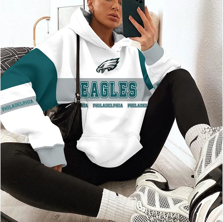 Philadelphia Eagles  Printed Hooded Pocket Pullover Hoodie
