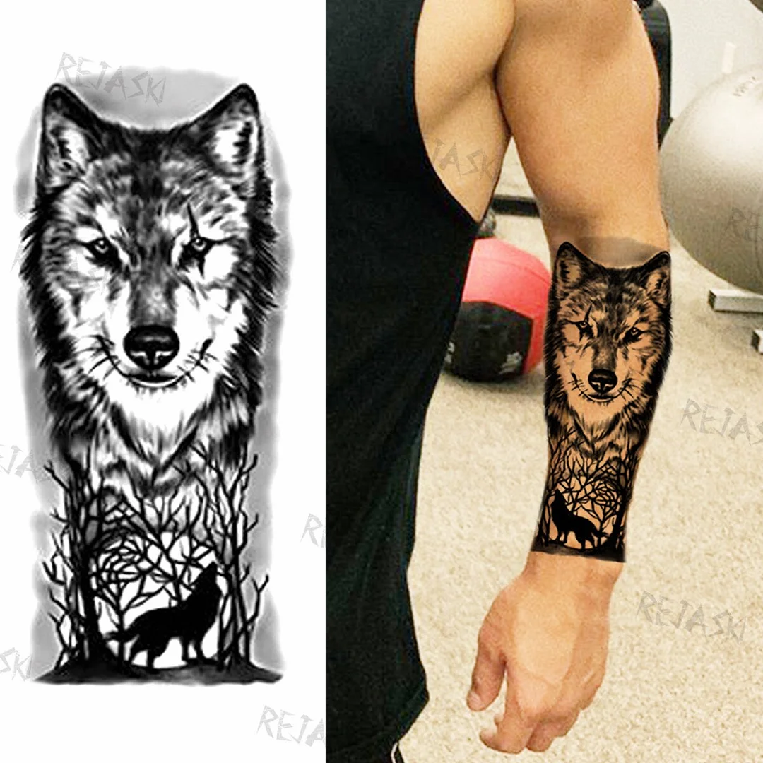 Sdrawing Big Lion Crown Temporary Tattoos For Men Women Tiger Flower Cross Skull Realistic Fake Tattoo Body Art Tatoo Sticker